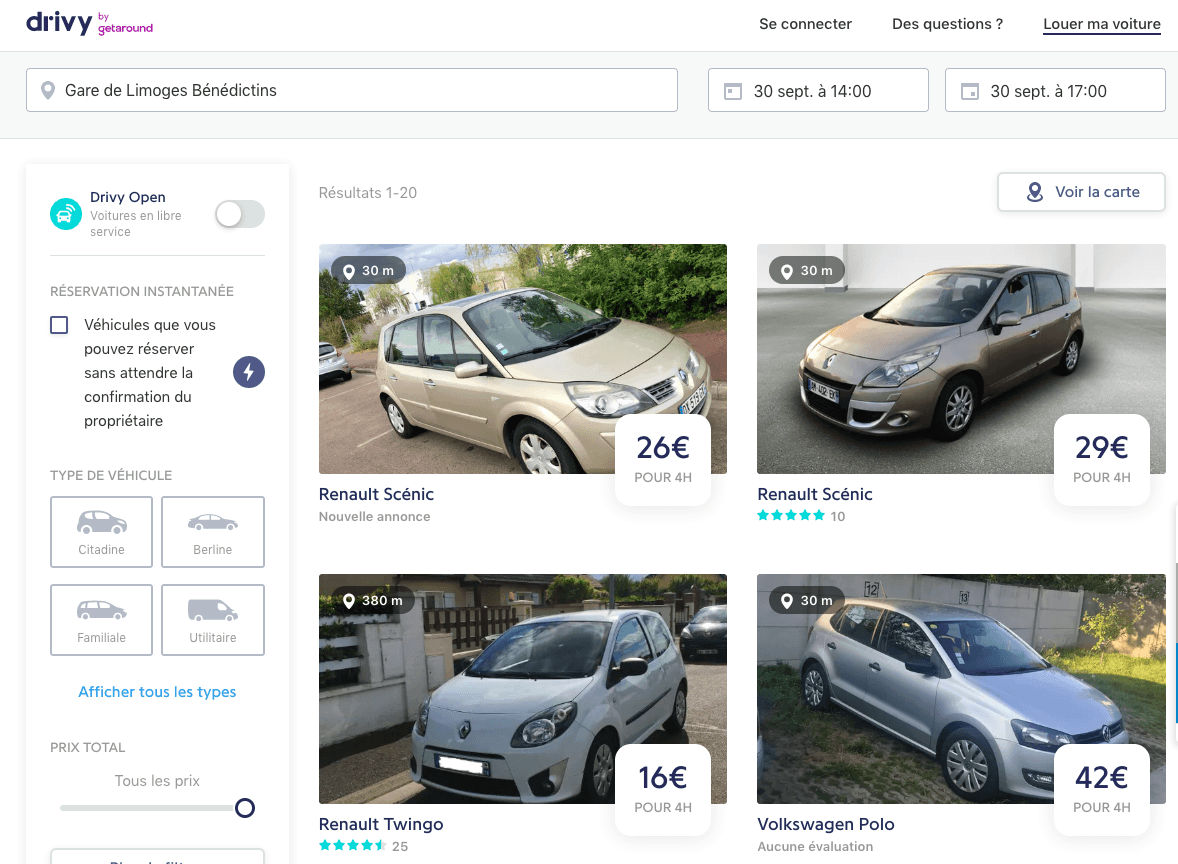 drivy location voiture